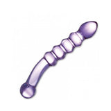 Purple Rain Ribbed Glass Dildo