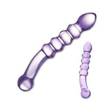 Purple Rain Ribbed Glass Dildo