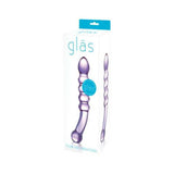 Purple Rain Ribbed Glass Dildo