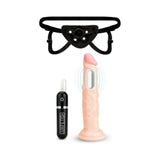 Lux Fetish 6.5" Realistic Vibrating Dildo W/strap On Harness Set