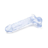 Crystal Jellies 7 Inch Ballsy Supercock - Clear