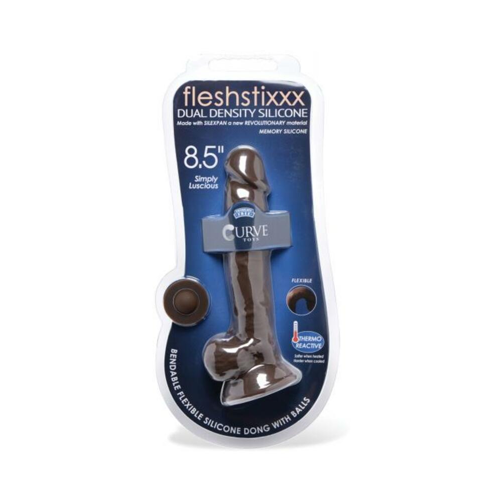 Curve Novelties Fleshstixxx 8.5" Dildo W/balls - Chocolate