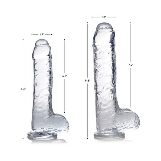 Jock C-thru Dildo With Balls - 9 Inch