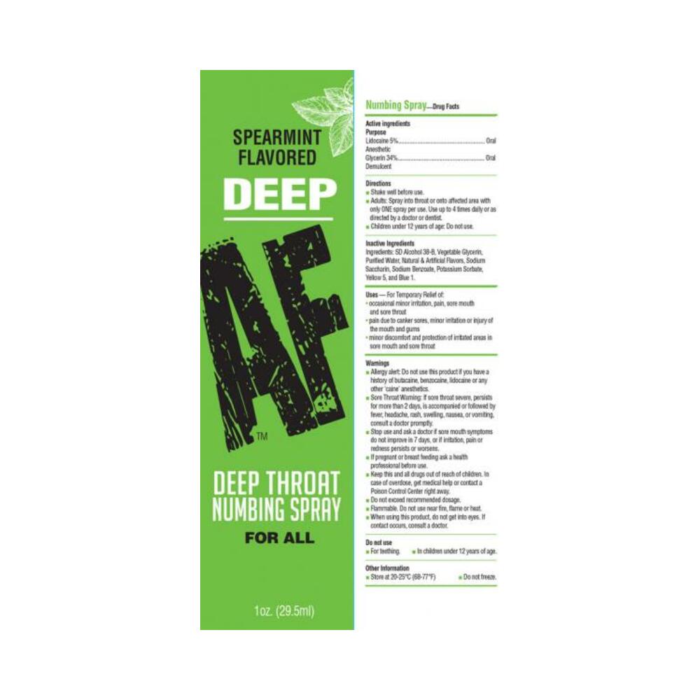 Deep Af - Spearmint Flavored Deep Throat Spray - 1 Oz
