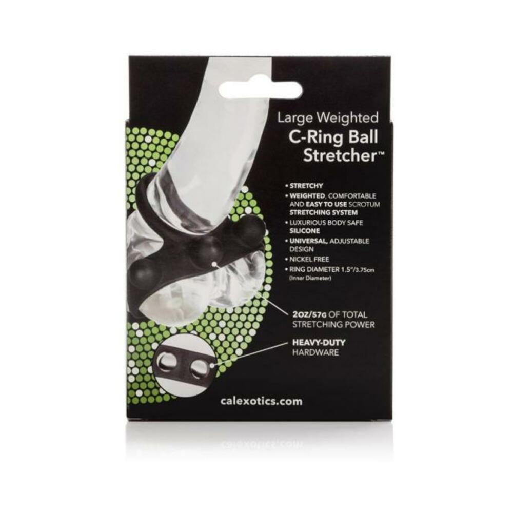 Large Weighted C Ring Ball Stretcher Silicone Black
