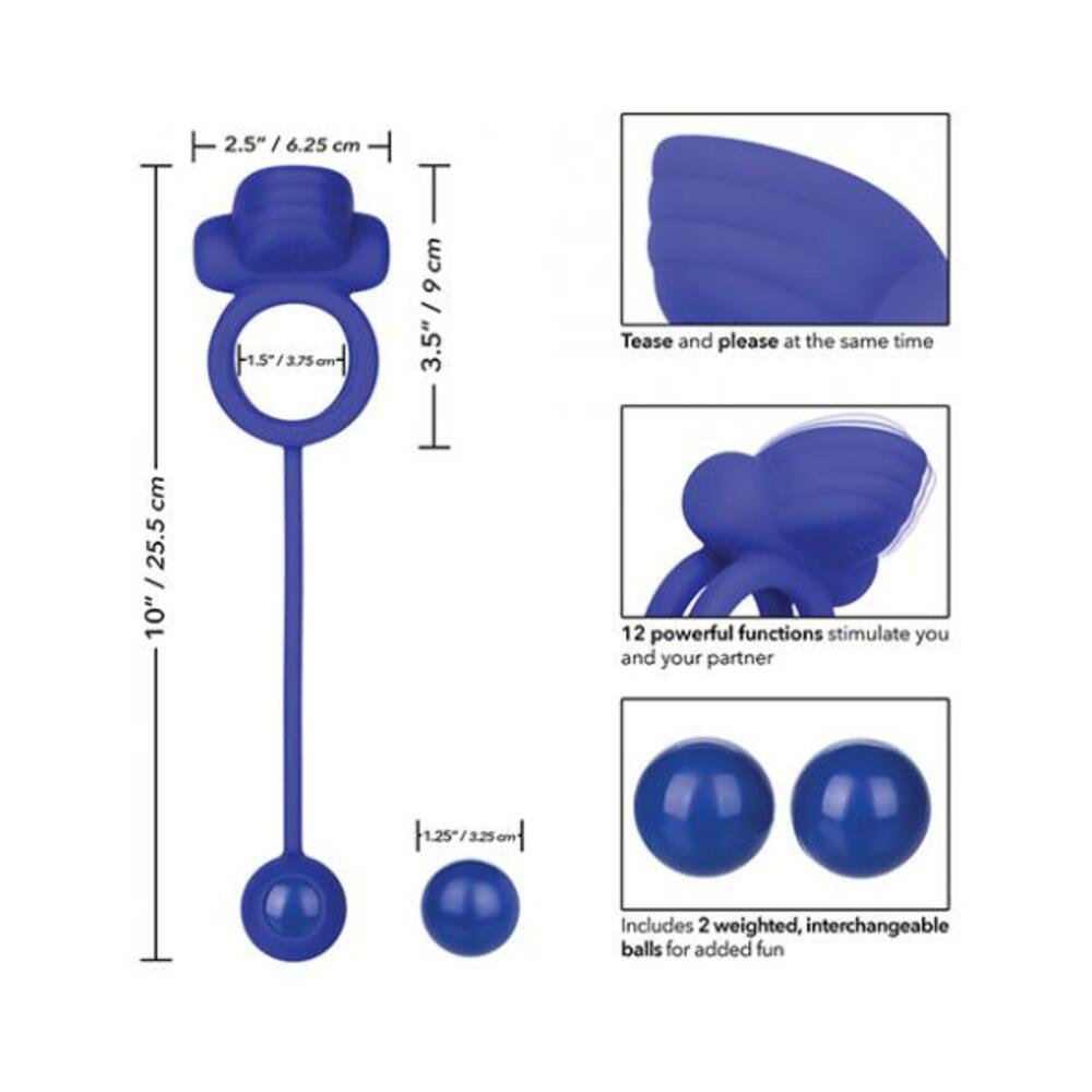 Dual Rockin Rim Enhancer Purple Vibrating Cock Ring