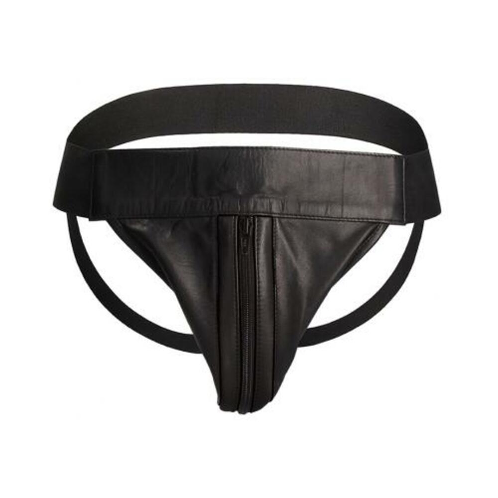 Ouch Jock Front Zip Black L/xl