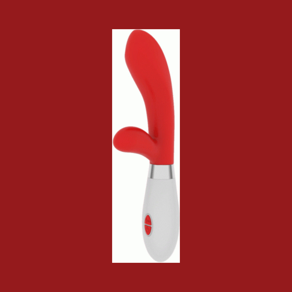 Luna Neon Achilles Ultra-soft Silicone Dual Stimulator Red