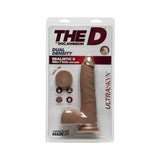 The D Realistic D 7 inches Slim Dildo with Balls Brown