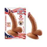 Latin American Mini Whopper Curved Dong, Balls Brown 4 Inches