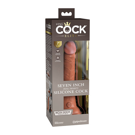 King Cock Elite 7' Dual Density Silicone Cock - Tan