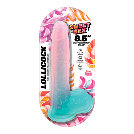 Sweet Sex 8.5' Lollicock Cotton Candy Dildo - Multi Color