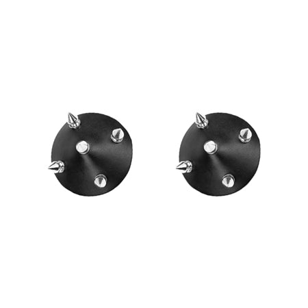 Nipplicious Temptress Leather Pasties w/Studs - Black