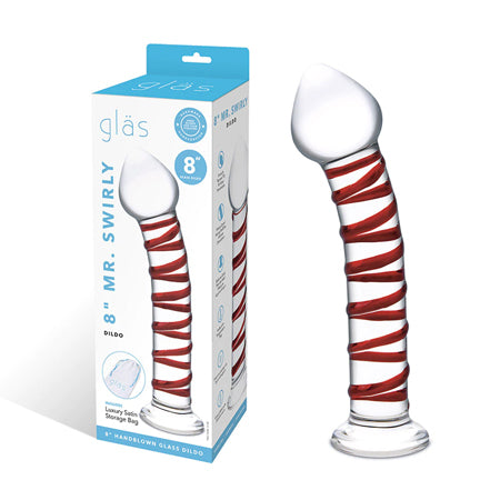 Glas 8' Mr. Swirly Glass Dildo - Red