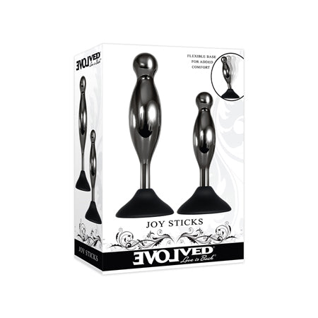 Evolved Joy Sticks 2 pc Plug Set - Black/Chrome