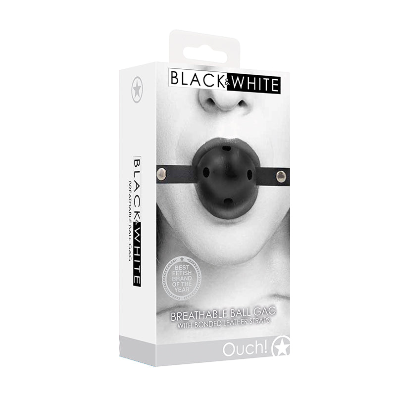 Ouch! B&W Breathable Ball Gag Black