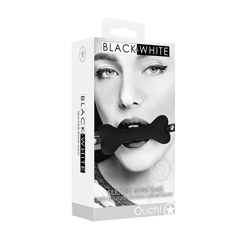 Ouch! B&W Silicone Bone Gag Black