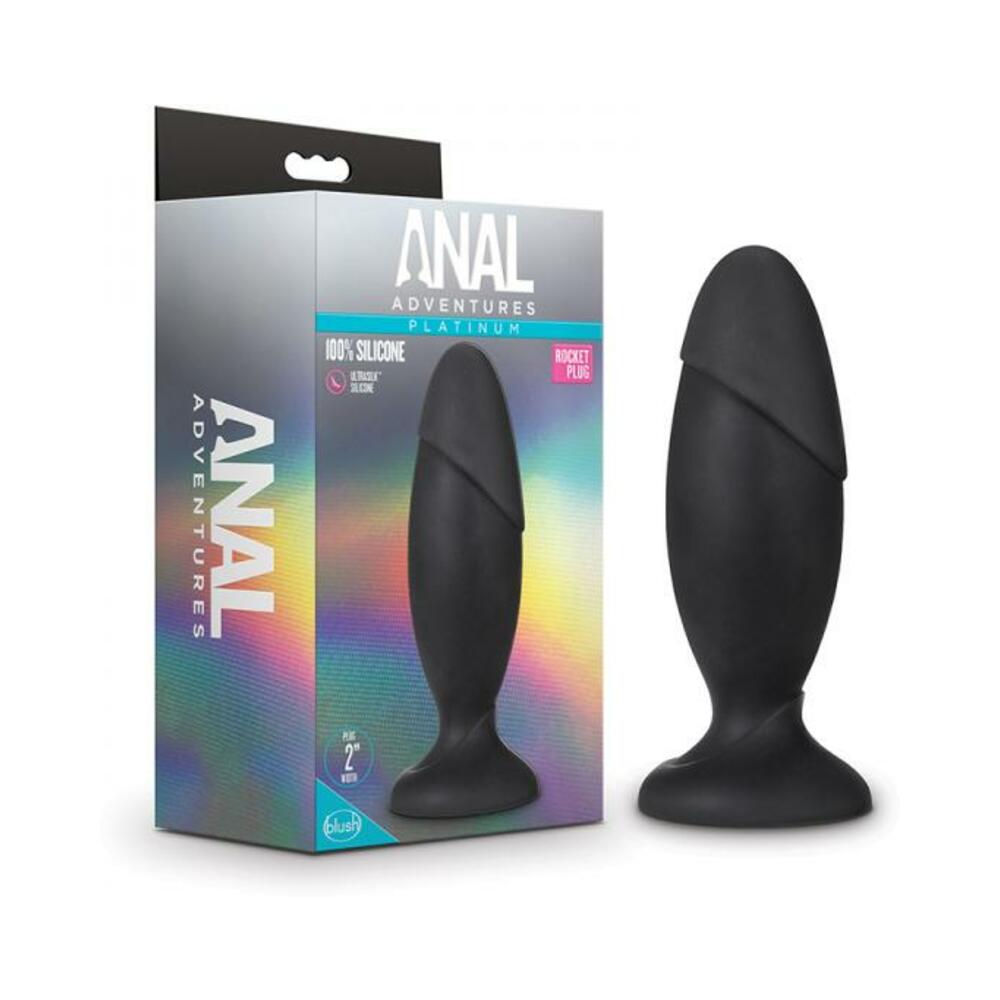 Blush Anal Adventures Platinum Silicone Rocket Plug - Black