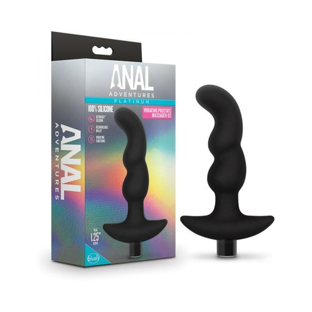 Blush Anal Adventures Platinum Silicone Vibrating Prostate Massager 03 - Black