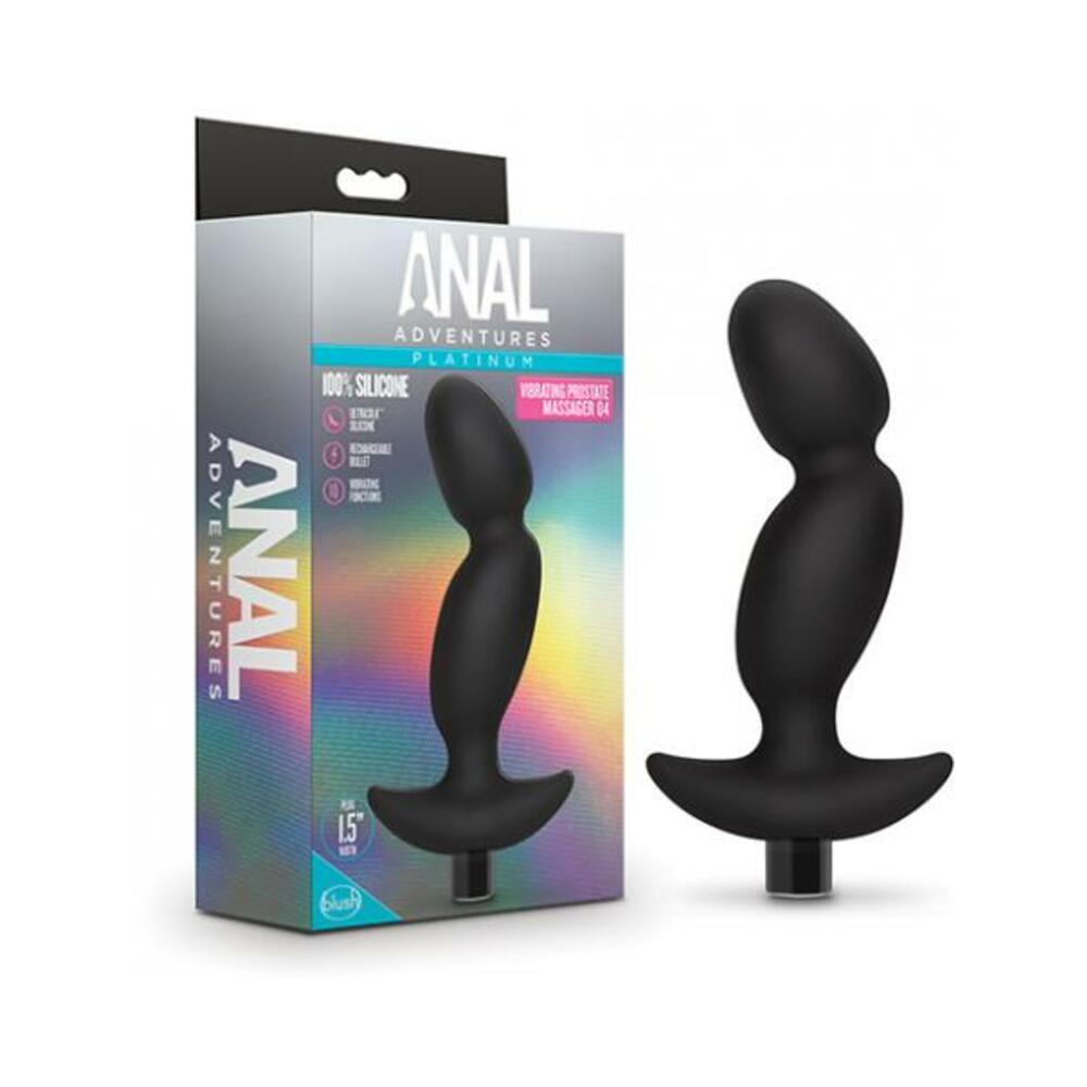 Blush Anal Adventures Platinum Silicone Vibrating Prostate Massager 04 - Black