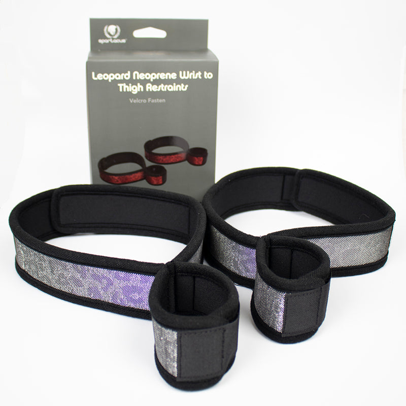 Wrist To Thigh Cuffs Neoprene Silver
