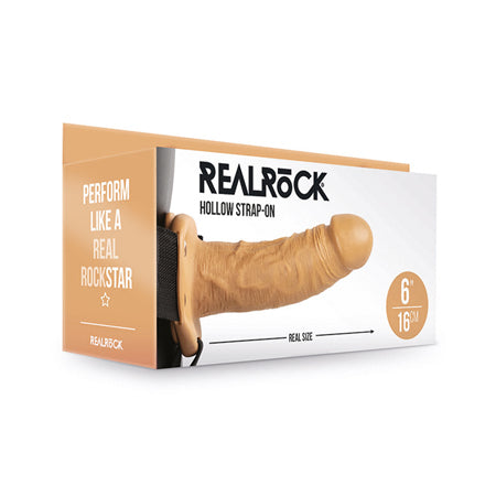 Hollow Strap-on Without Balls 6 Inch - Tan