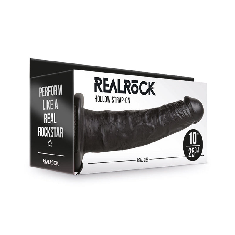 RealRock 10in Hollow Strap-On Black