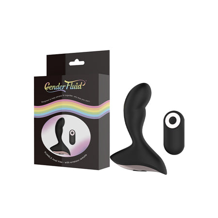 Gender Fluid Rumble Anal Vibe w/Remote - Black