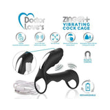 DOCTOR LOVE ZINGER+ VIBRATING RECHARGEABLE COCK CAGE BLACK