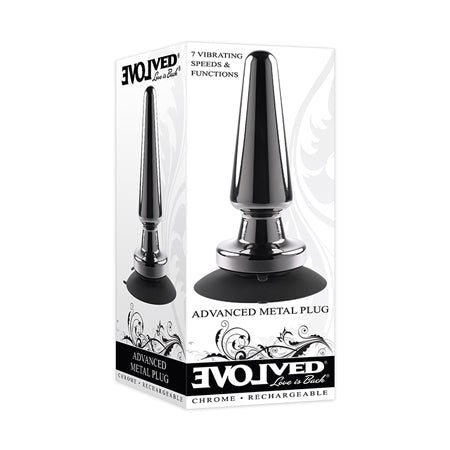 Evolved Advanced Vibrating Rechargeable Metal Plug - Black