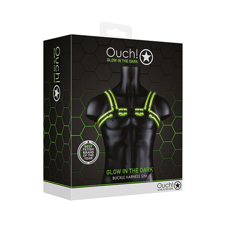Bonded Leather Buckle Harness - Small/medium - Glow in the Dark