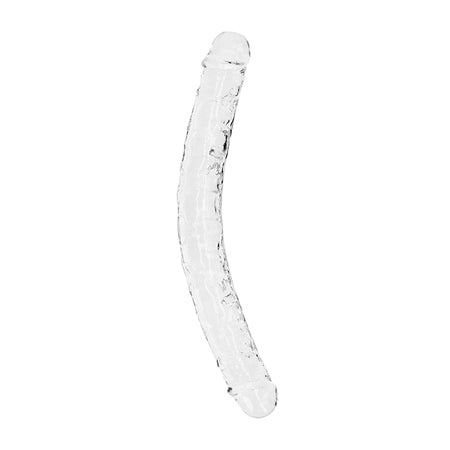 Shots RealRock Crystal Clear 14' Double Dildo - Transparent