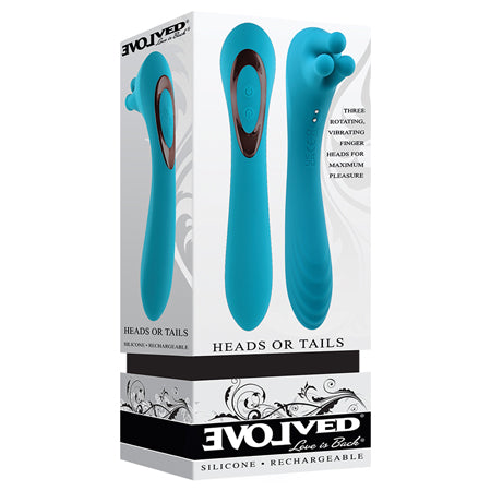Evolved Heads or Tails Rechargeable Vibrator - Teal
