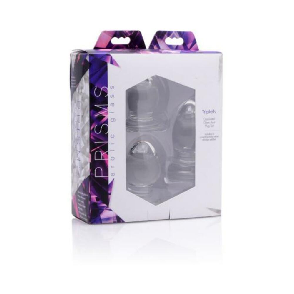 Triplets 3 Piece Glass Anal Plug Kit