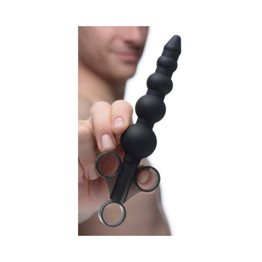 Silicone Graduated Beads Lubricant Launcher Black