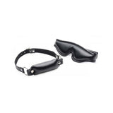 Padded Blindfold And Gag Set Black