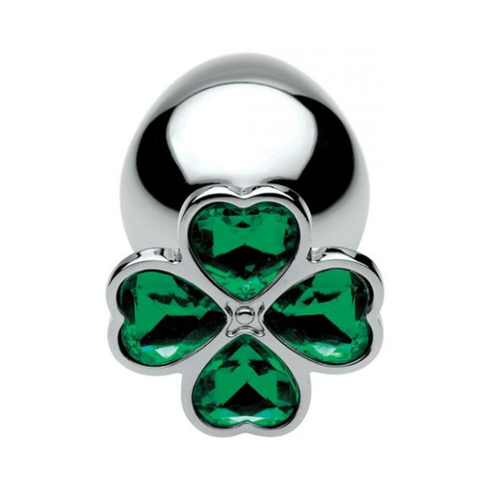 Booty Sparks Lucky Clover Gem Anal Plug Large Silver