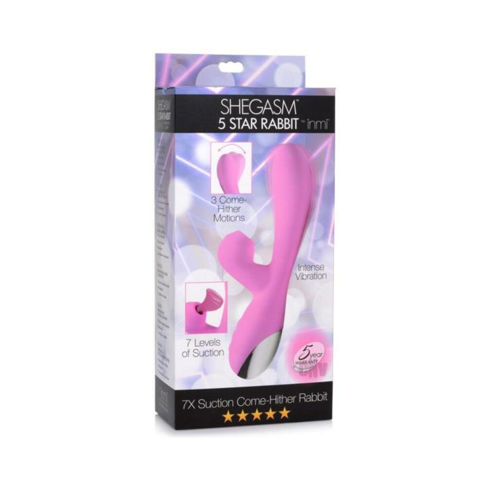 Shegasm 5 Star 7x Suction Come-hither Silicone Rabbit - Pink