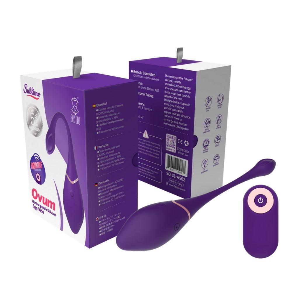 Sublime Ovum Rechargeable Silicone Egg Vibe Plum