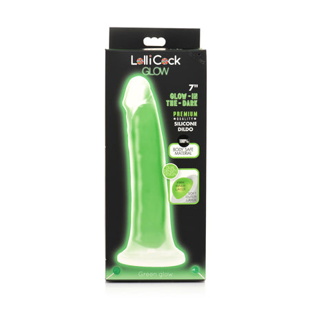Curve Toys Lollicock 7' Glow In The Dark Silicone Dildo - Green