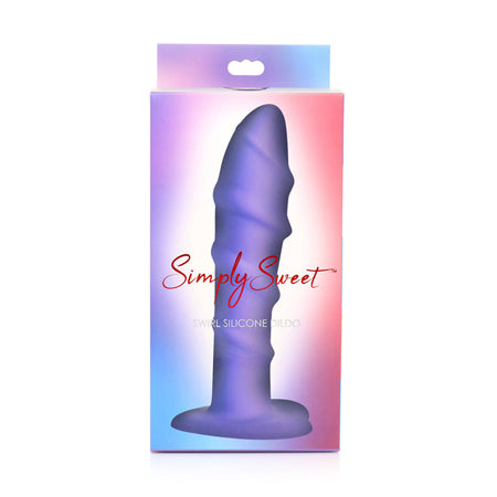 Curve Toys Simply Sweet 7' Swirl Silicone Dildo - Purple