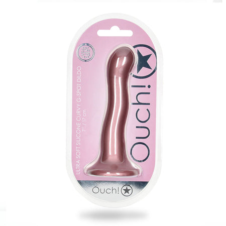 Shots Ouch 7' Curvy G-Spot Dildo - Rose Gold