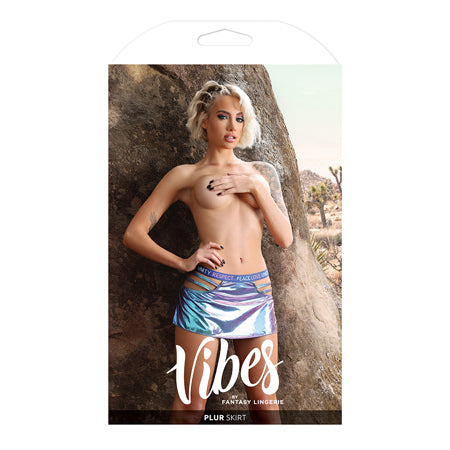 Vibes Plur Skater Skirt Iridescent SM