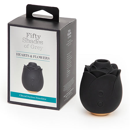 Fifty Shades of Grey Hearts & Flowers Rose Vibrator - Black