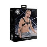 Ouch! Skulls & Bones Male Harness with Spikes Black