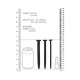 Shots Ouch Urethral Sounding Silicone Rugged Nail Plug Set - Black