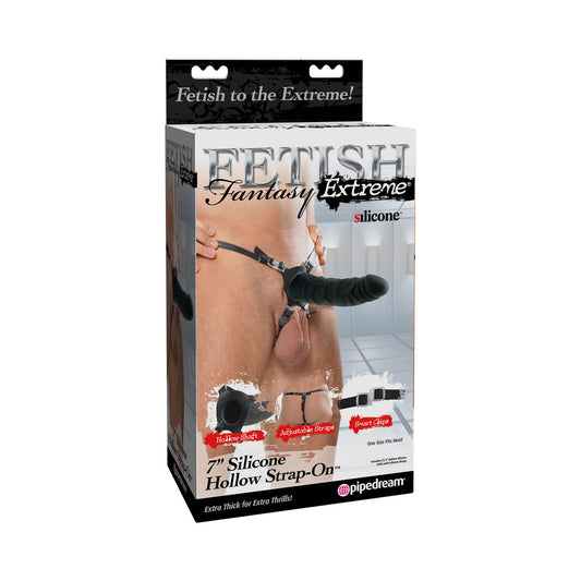 Fetish Fantasy Extreme 7-Inch Silicone Hollow Strap-on - Black