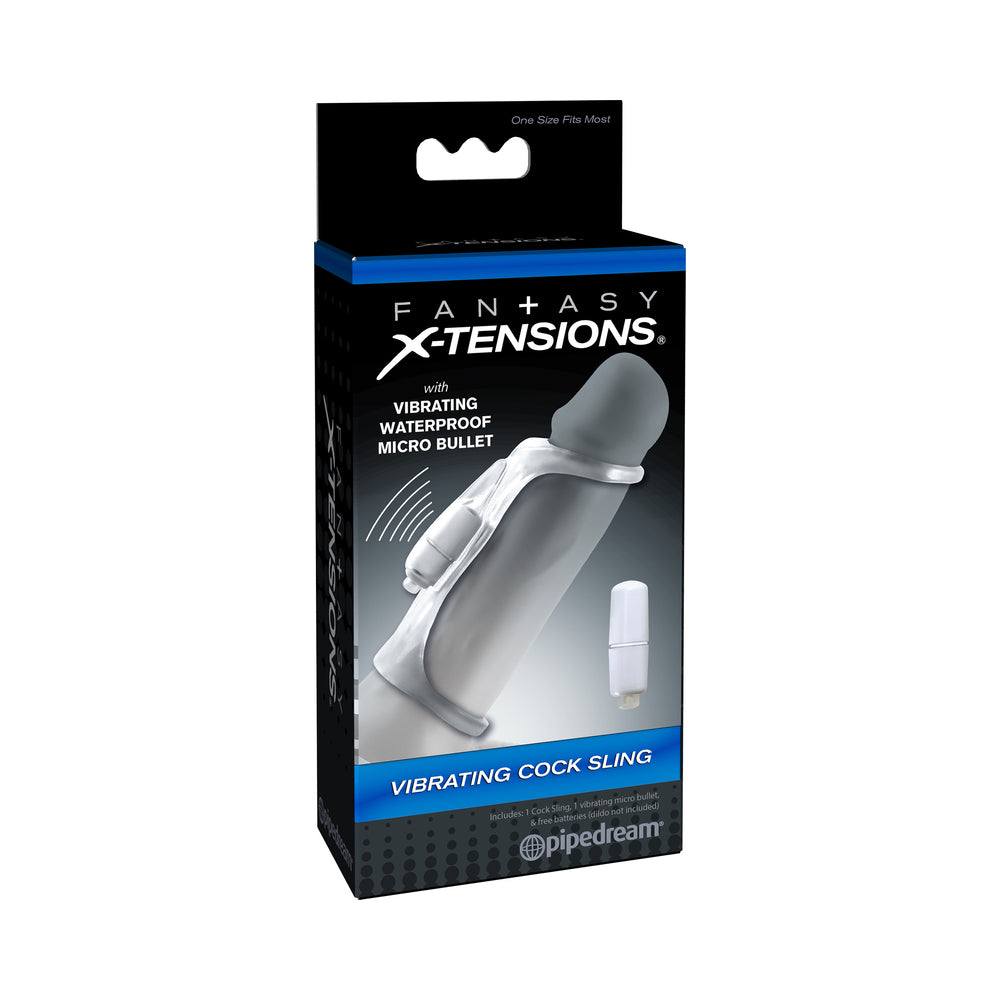 Fantasy X-Tensions Vibrating Cock Sling - Clear