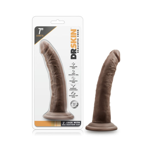 Dr. Skin - 7 Inch Cock With Suction Cup - Chocolate