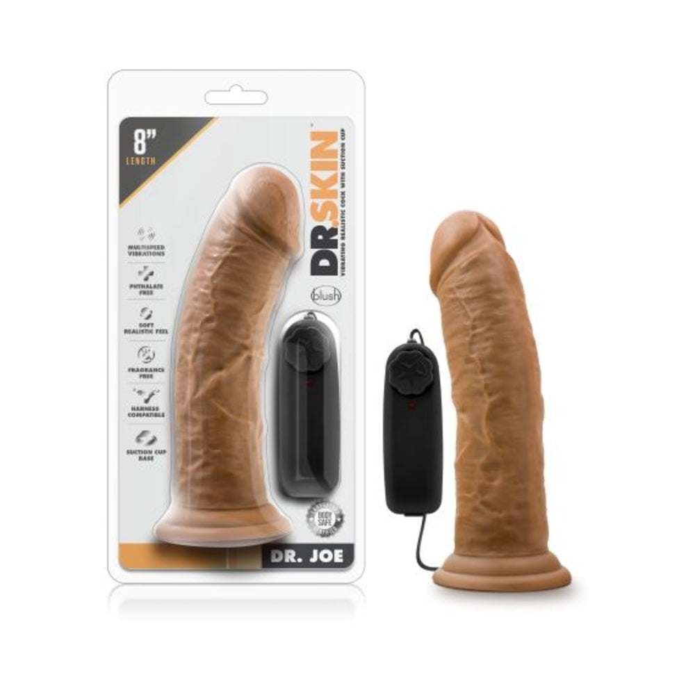 Dr. Skin - Dr. Joe - 8 Inch Vibrating Cock With Suction Cup - Mocha